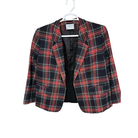 Vintage Pendleton Women's Tartan‎ Plaid Blazer Size 40 -Condition Notes - Picture 2 of 9